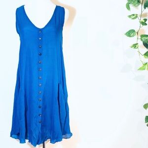 Blue Linen Summer Dress